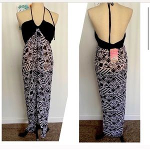 Miken swim black and white sheer cover up